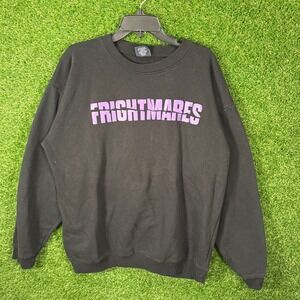 Vintage Tipsy Frightmares Black Crewneck Sweatshirt XXL USA Graphic Print Casual